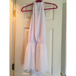 WHITE HALTER DRESS